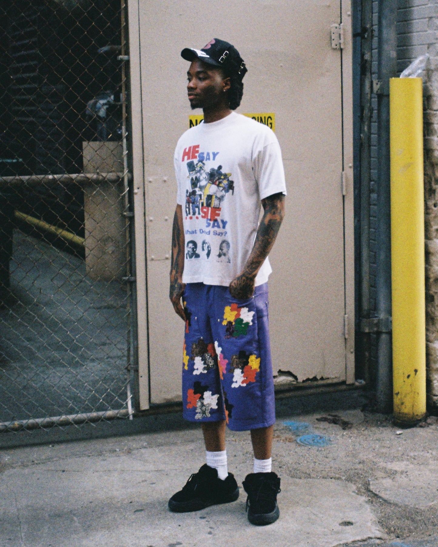 PURPLE SPLATTER SHORTS