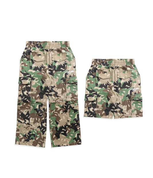 CAMO PANTS INTO SHORTS