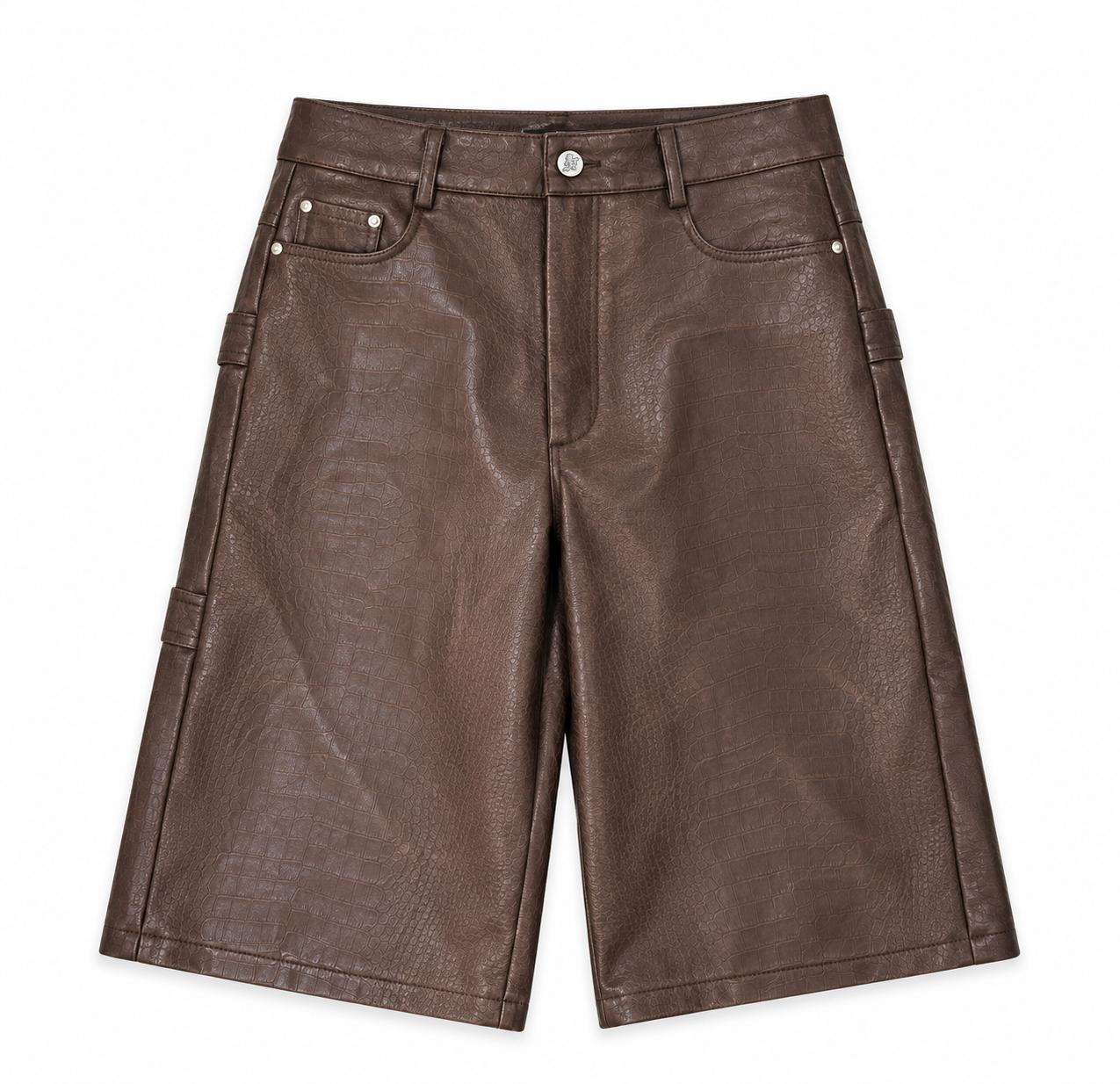 BROWN LEATHER SHORTS